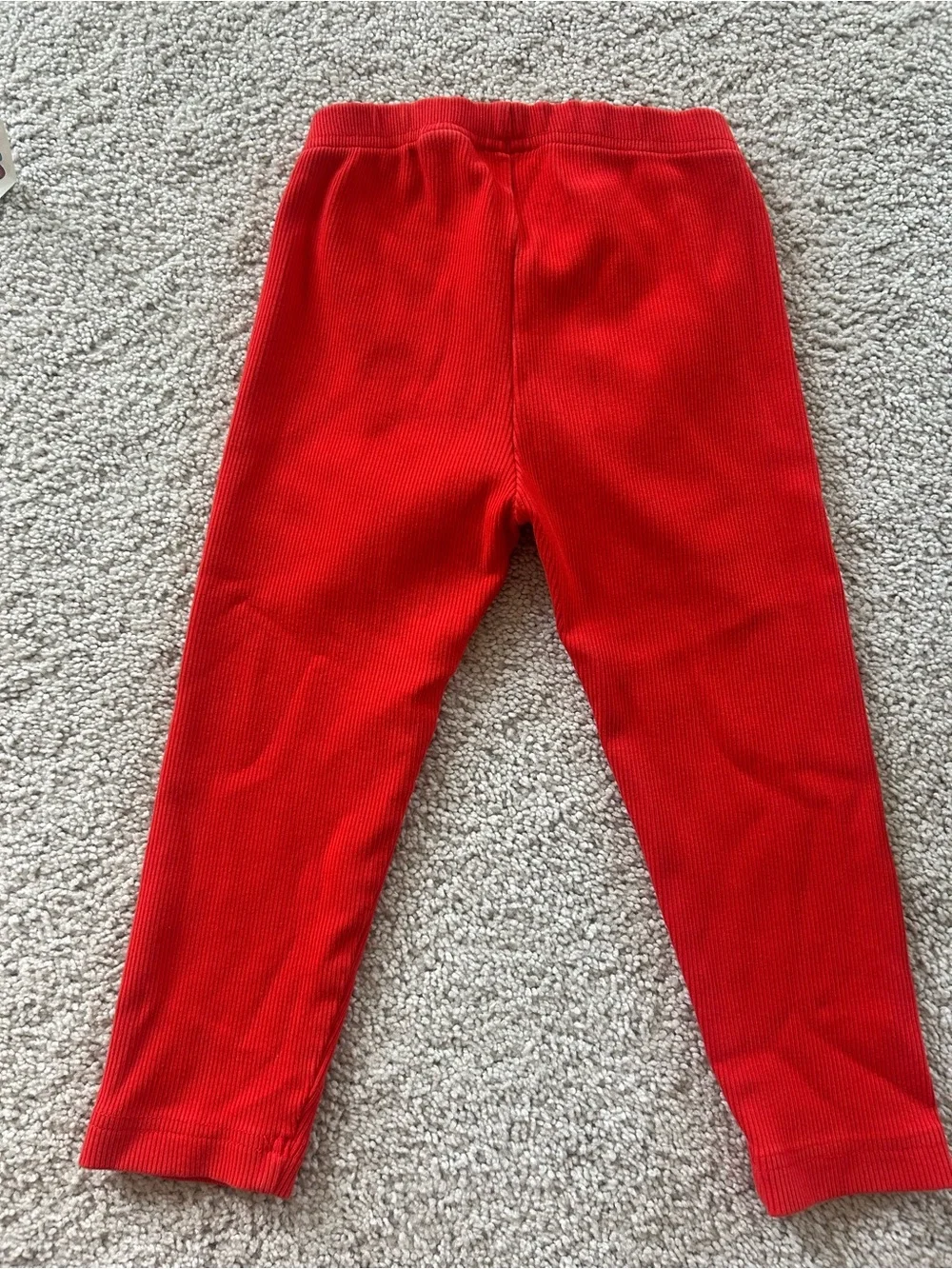 Hanna Andersson Bright Red Ribbed Kids Leggings
